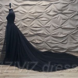 Black sparkly tulle train skirt